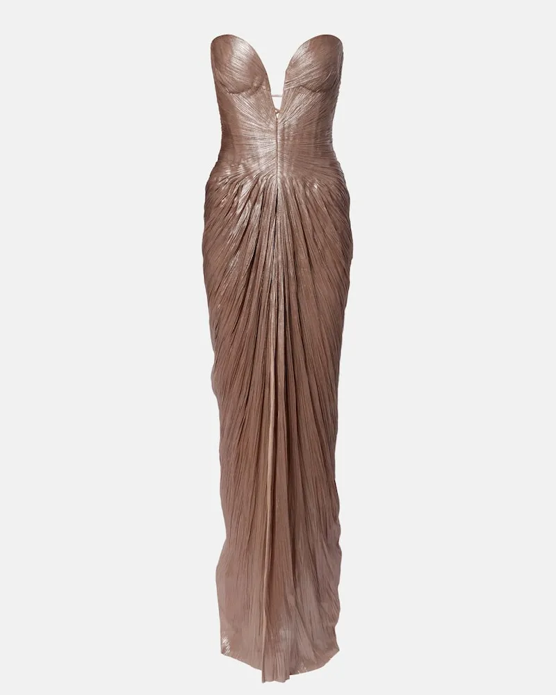 Maria Lucia Hohan Robe Alessandra aus Lamé Silber