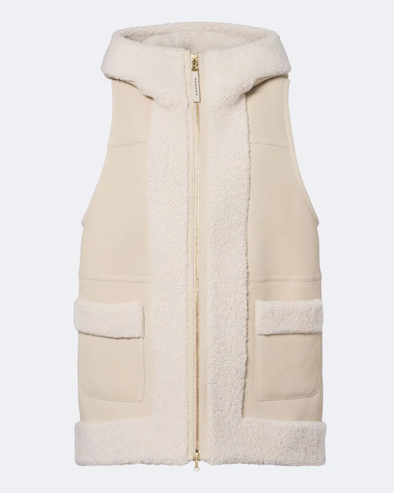 Bogner Skiweste Lonal aus Veloursleder mit Lammfell Beige