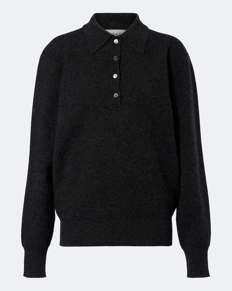 Róhe Róhe Polopullover aus Woll-, Kaschmir- und Seidenmischung Grau