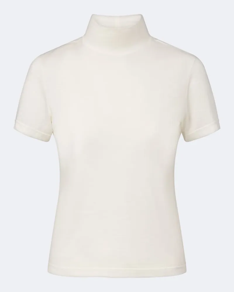 Eleventy Rollkragentop aus Baumwolle und Wolle Beige