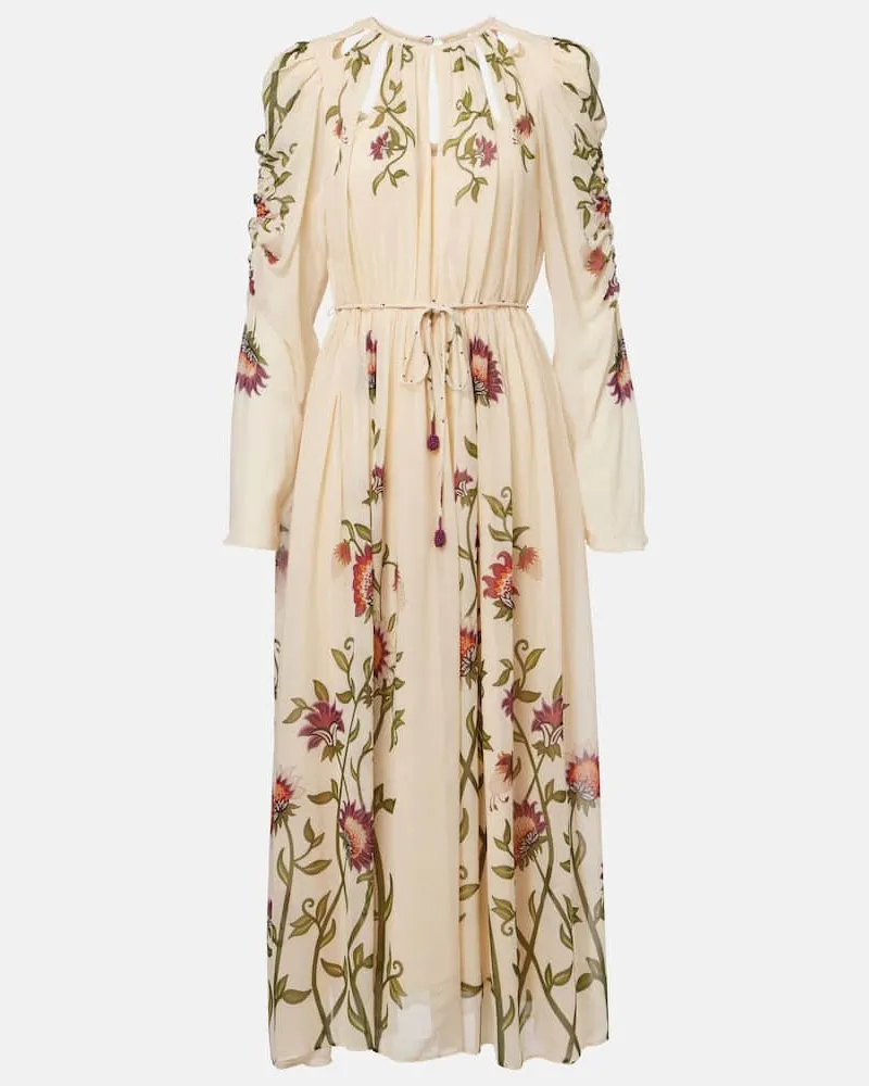 FARM Rio Bedrucktes Midikleid Beige