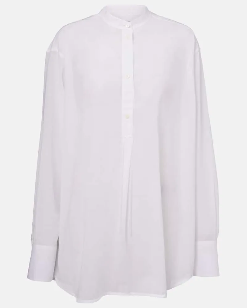 Totême Oversize-Hemd aus Baumwoll-Voile Weiß