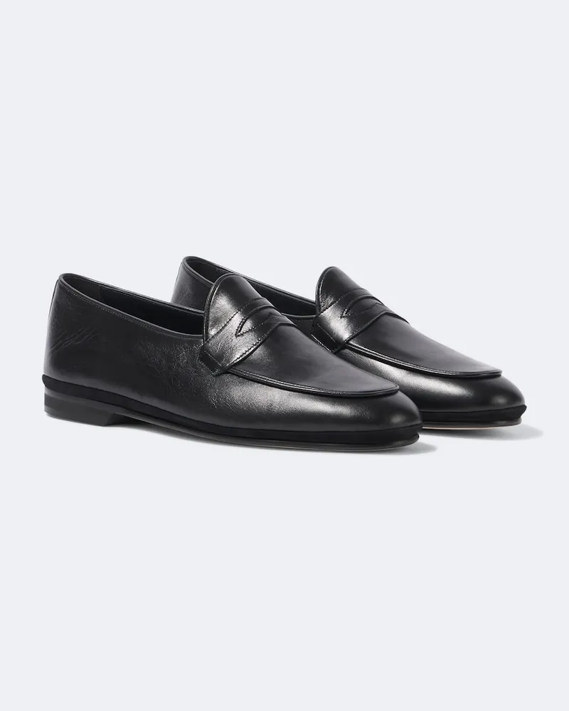 Rubinacci Loafers aus Leder Schwarz