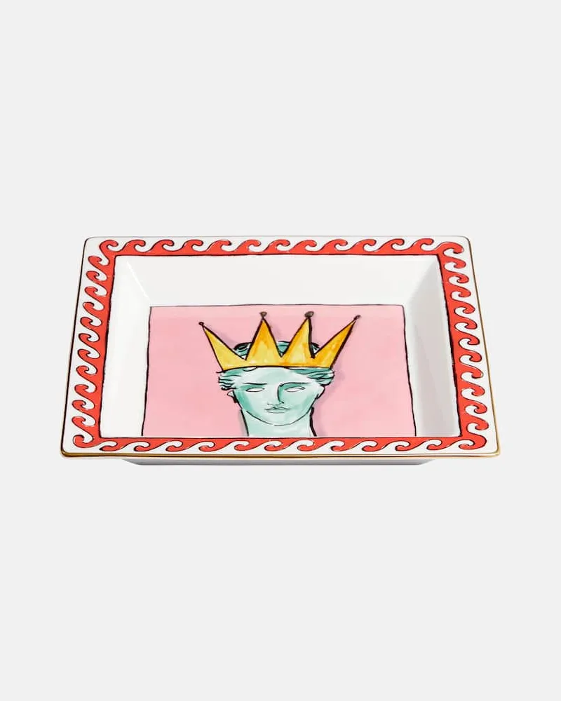 Ginori 1735 Deko-Schale Il Viaggio di Nettuno by Luke Edward Hall Rosa