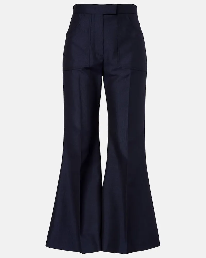 Valentino Garavani Hose aus Wolle und Mohair Blau