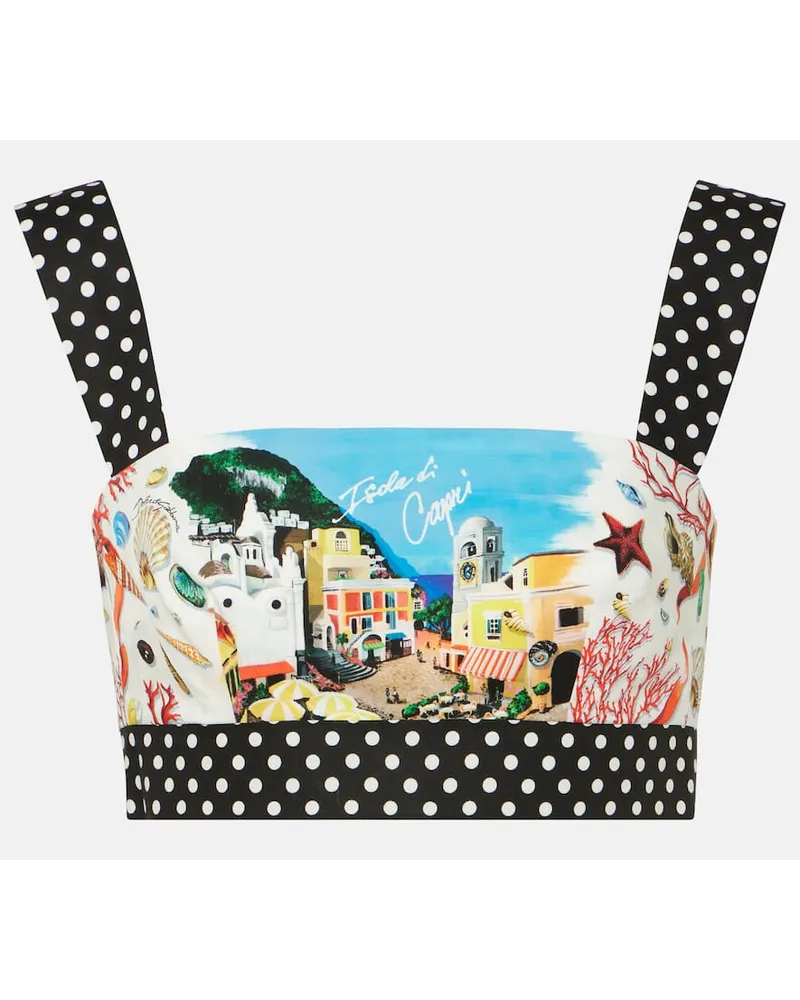 Dolce & Gabbana Bedrucktes Bralette Capri aus Baumwolle Multicolor