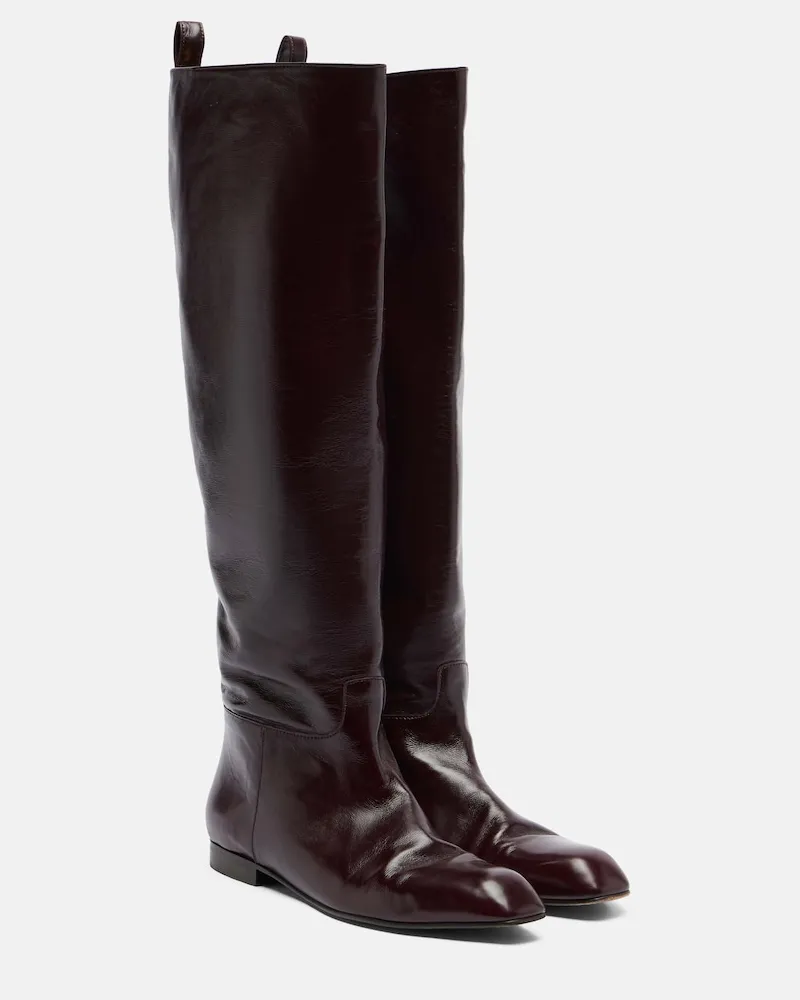 KHAITE Stiefel Colt aus Leder Burgunderrot