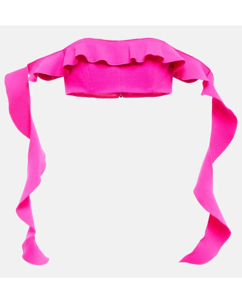 David Koma Bustier-Top aus einem Wollgemisch Pink