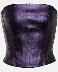 Stouls Bustier-Top Rosalia aus Metallic-Leder Lila