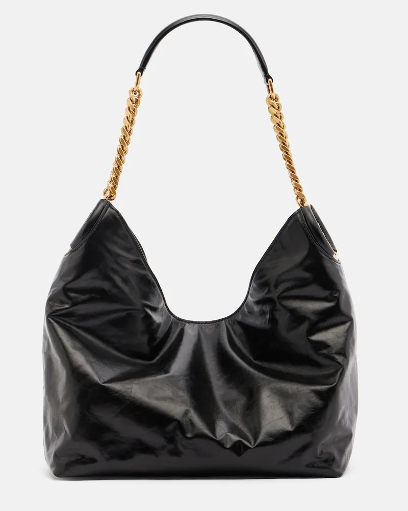 Saint Laurent Schultertasche Hortense Small aus Leder Schwarz
