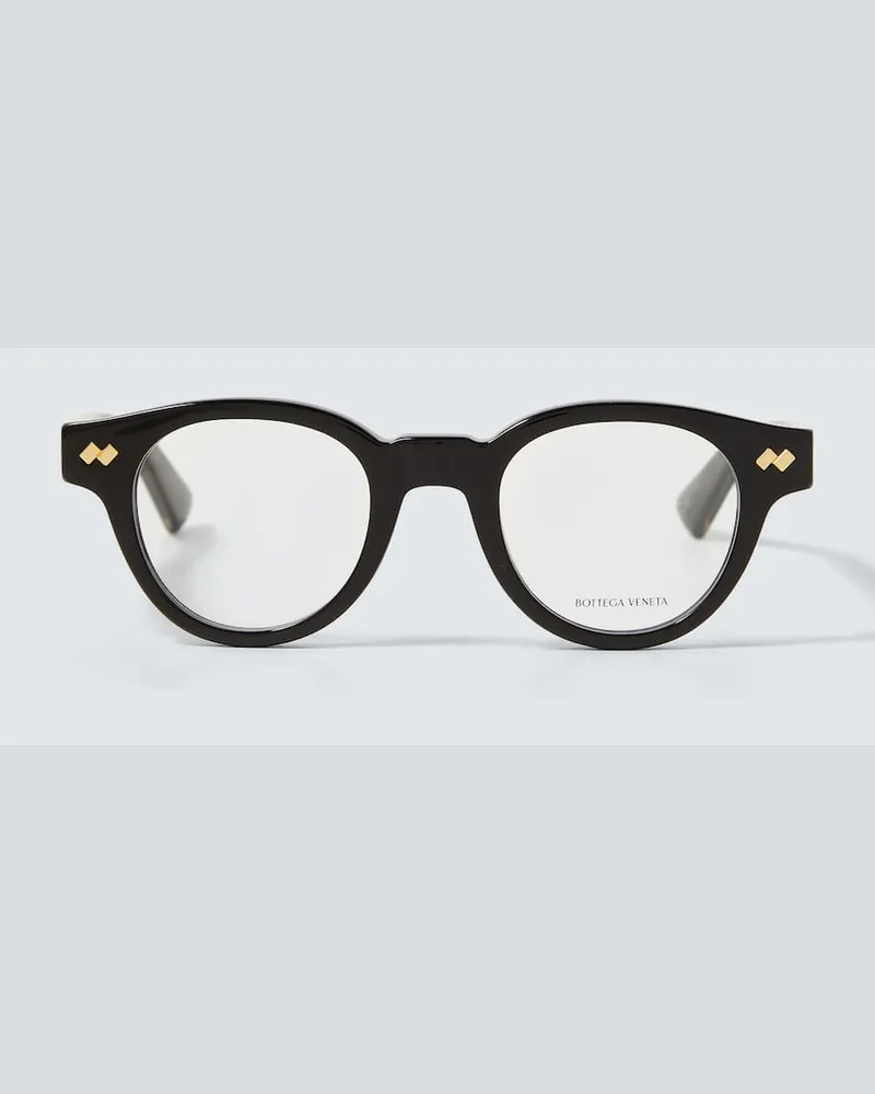 Bottega Veneta Runde Brille Schwarz