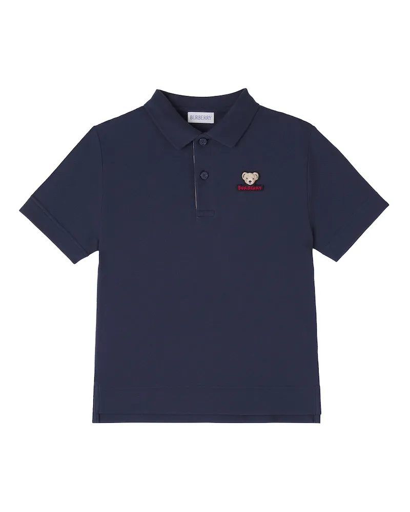 Burberry Polohemd aus Baumwoll-Piqué Blau
