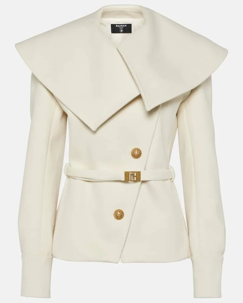 Balmain Jacke aus Schurwolle Weiß