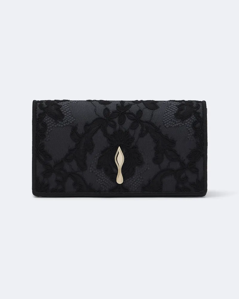 Christian Louboutin Clutch Bettina Small mit Spitze Schwarz