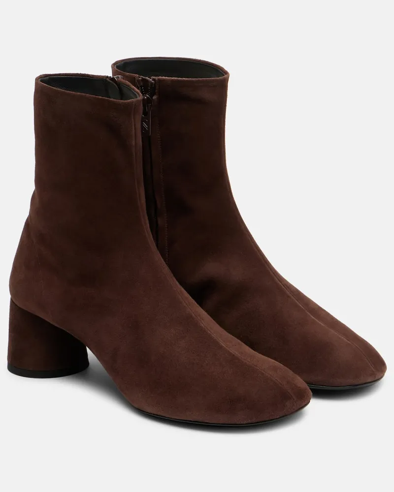 Proenza Schouler Ankle Boots Glove aus Veloursleder Braun