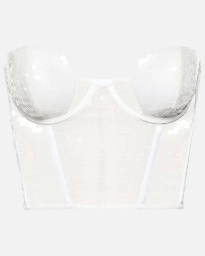 Nensi Dojaka Bridal Bustier mit Pailletten Weiß