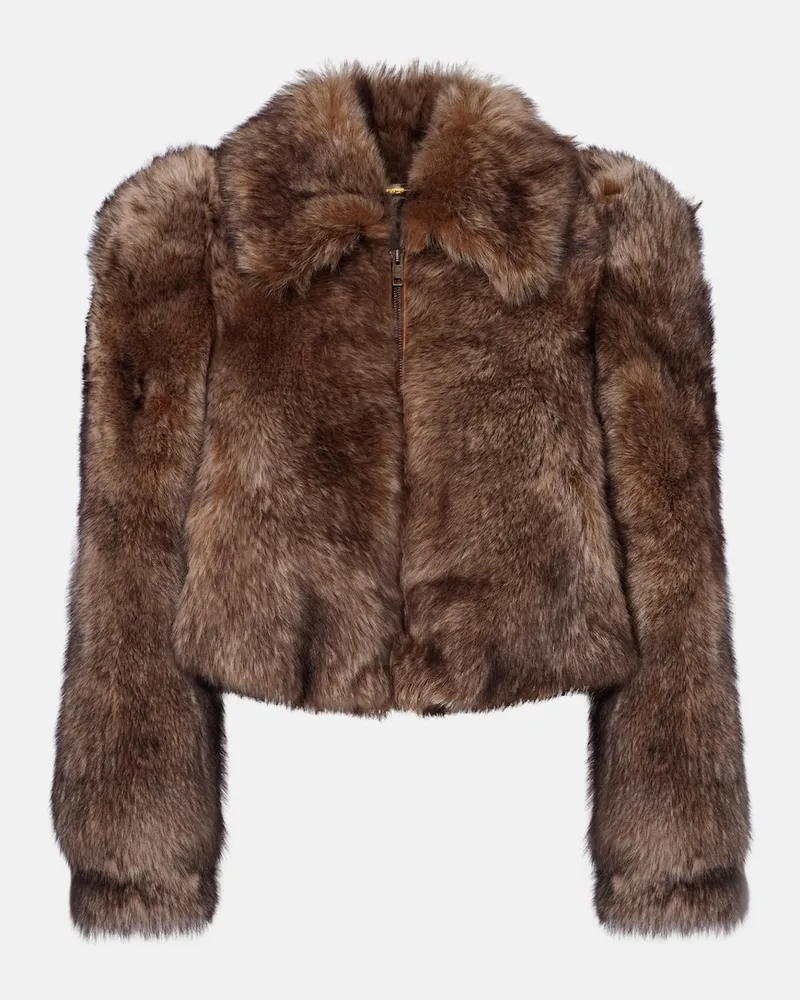 Chloé Chloé Cropped-Jacke aus Shearling Braun