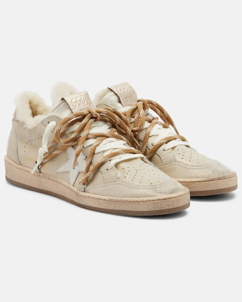 Golden Goose Sneakers Ball Star mit Shearling Gold