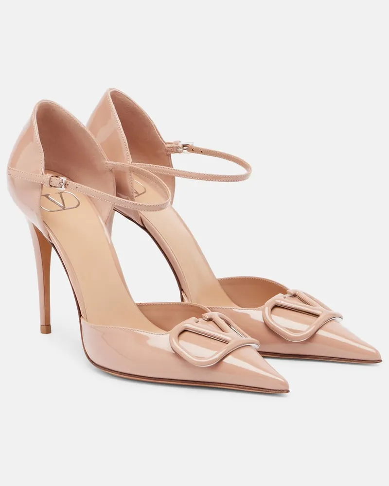 Valentino Garavani Pumps VLogo 100 aus Lackleder Rosa