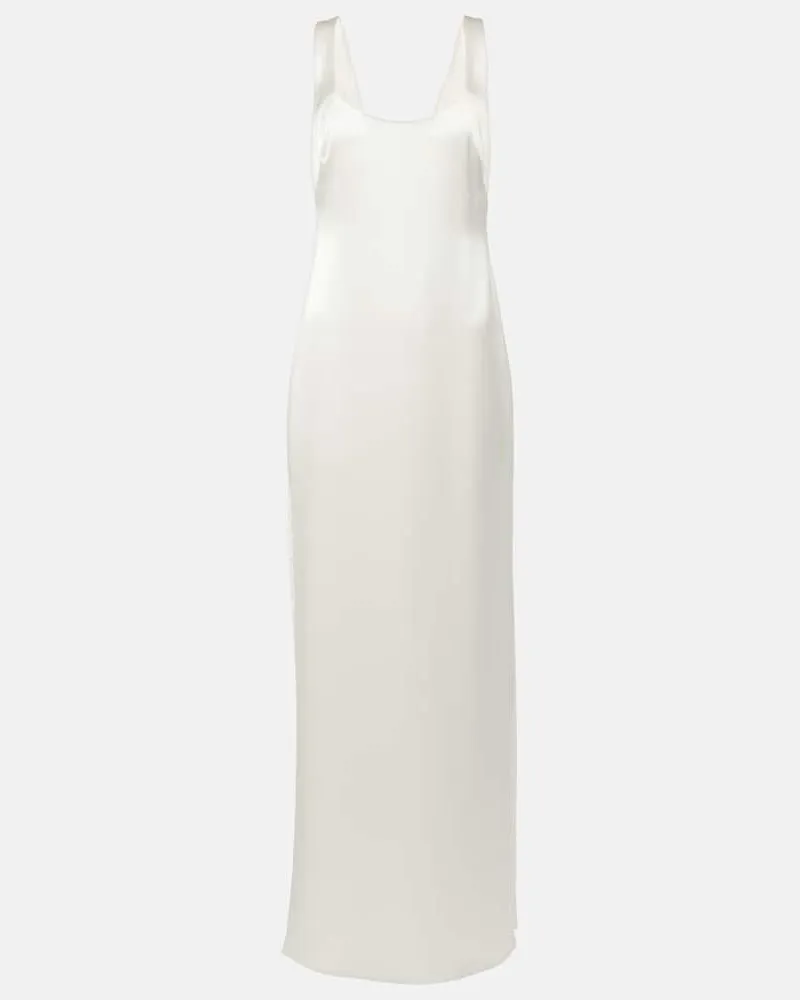 GALVAN Bridal Robe Paraiso aus Satin Weiß