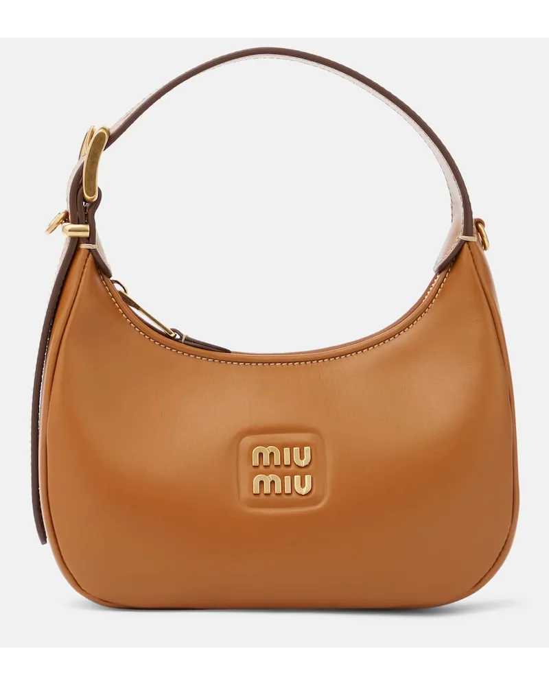 Miu Miu Schultertasche aus Leder Beige