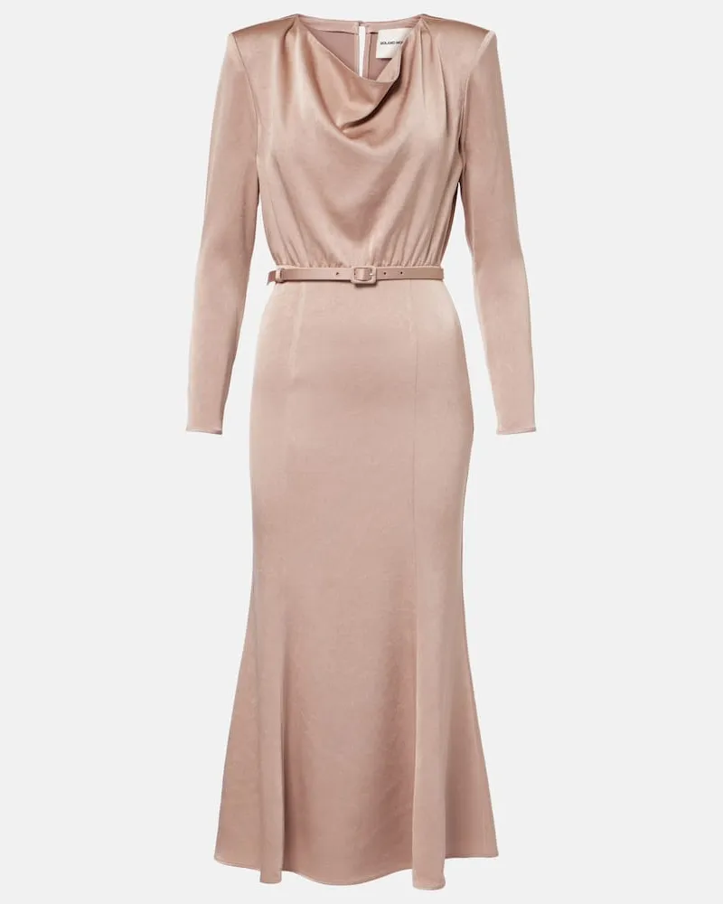 Roland Mouret Midikleid aus Crêpe Beige