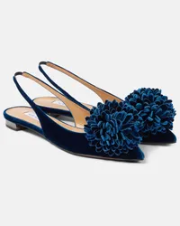 Aquazzura Slingback-Ballerinas Couturier aus Samt Blau