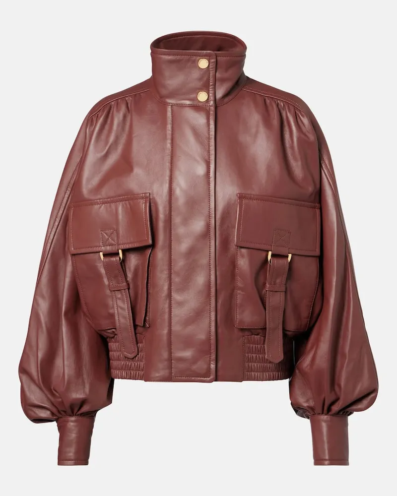 Zimmermann Bomberjacke Hypnotic aus Leder Burgunderrot