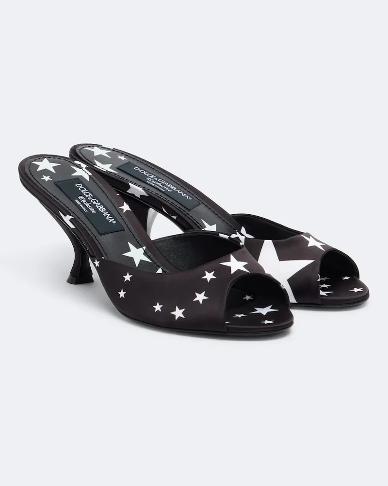 Dolce & Gabbana Pantoletten aus Satin Schwarz