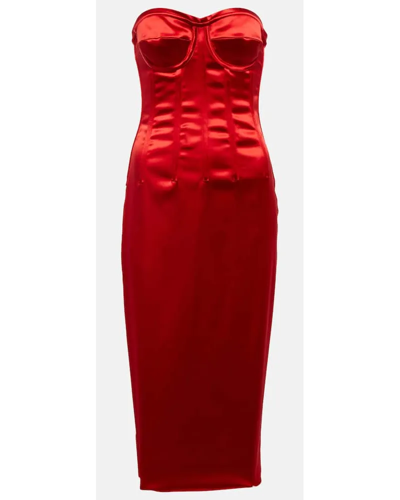 Dolce & Gabbana Midikleid aus Satin Rot