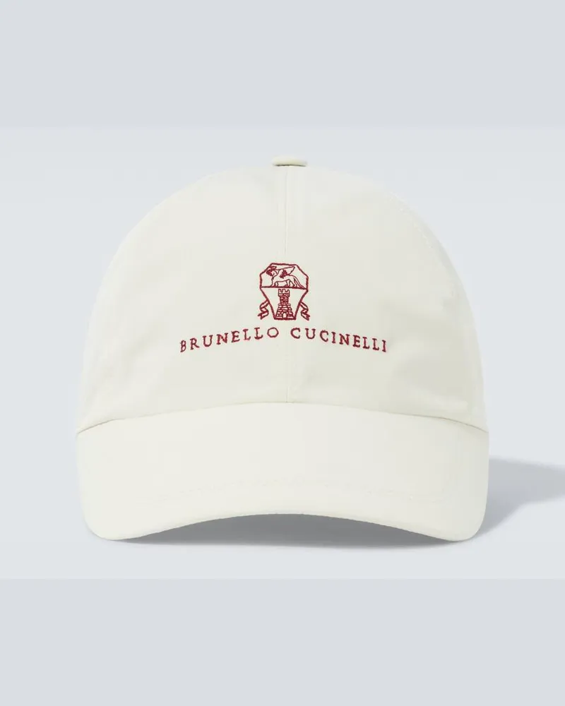 Brunello Cucinelli Bestickte Baseballcap Weiß