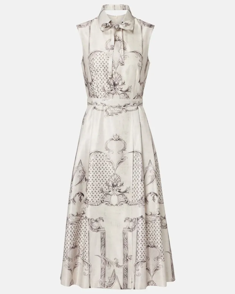 Max Mara Bedrucktes Midikleid Ambuto Beige