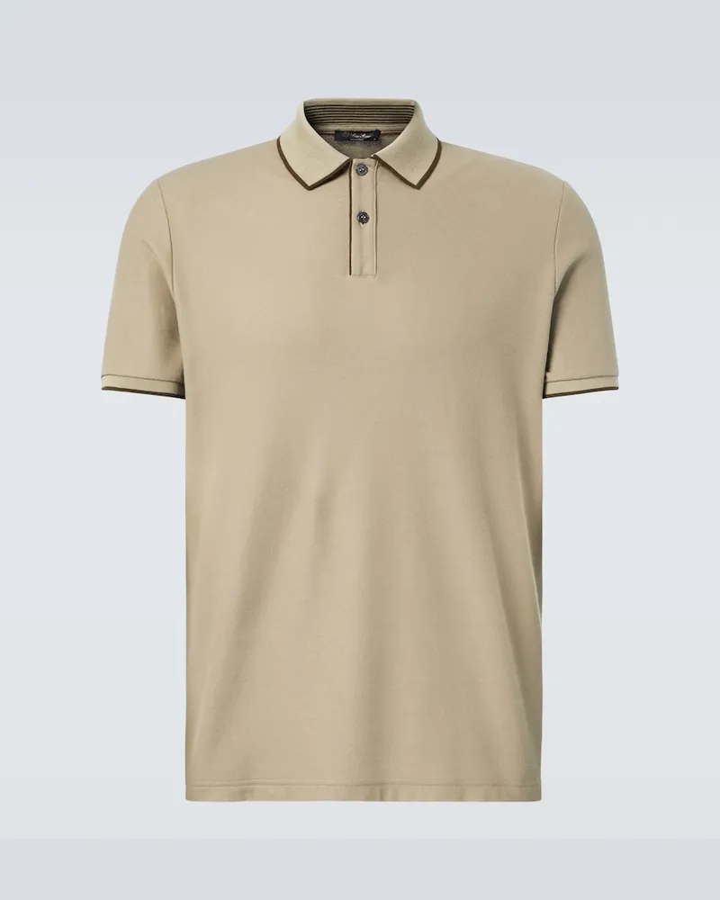 Loro Piana Polohemd Brentwood aus Piqué Beige