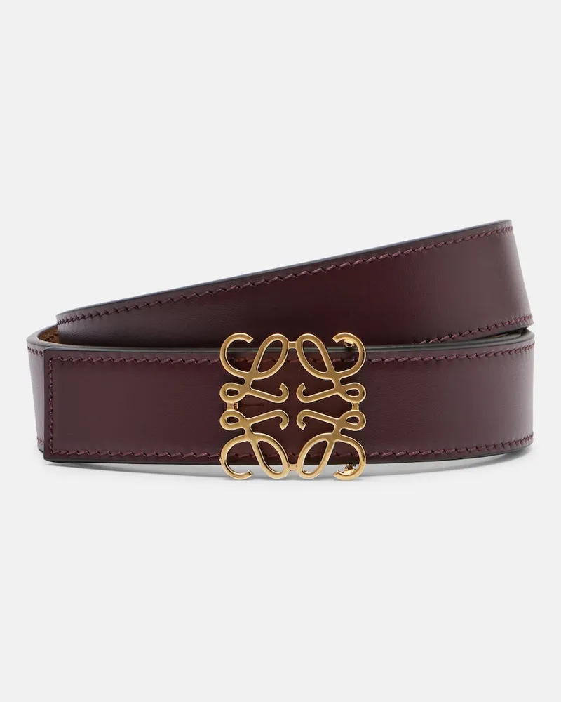Loewe Gürtel Anagram aus Leder Burgunderrot