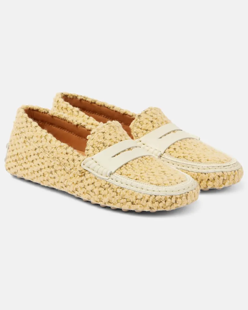 TOD'S Mokassins Gommino aus Bouclé Gelb
