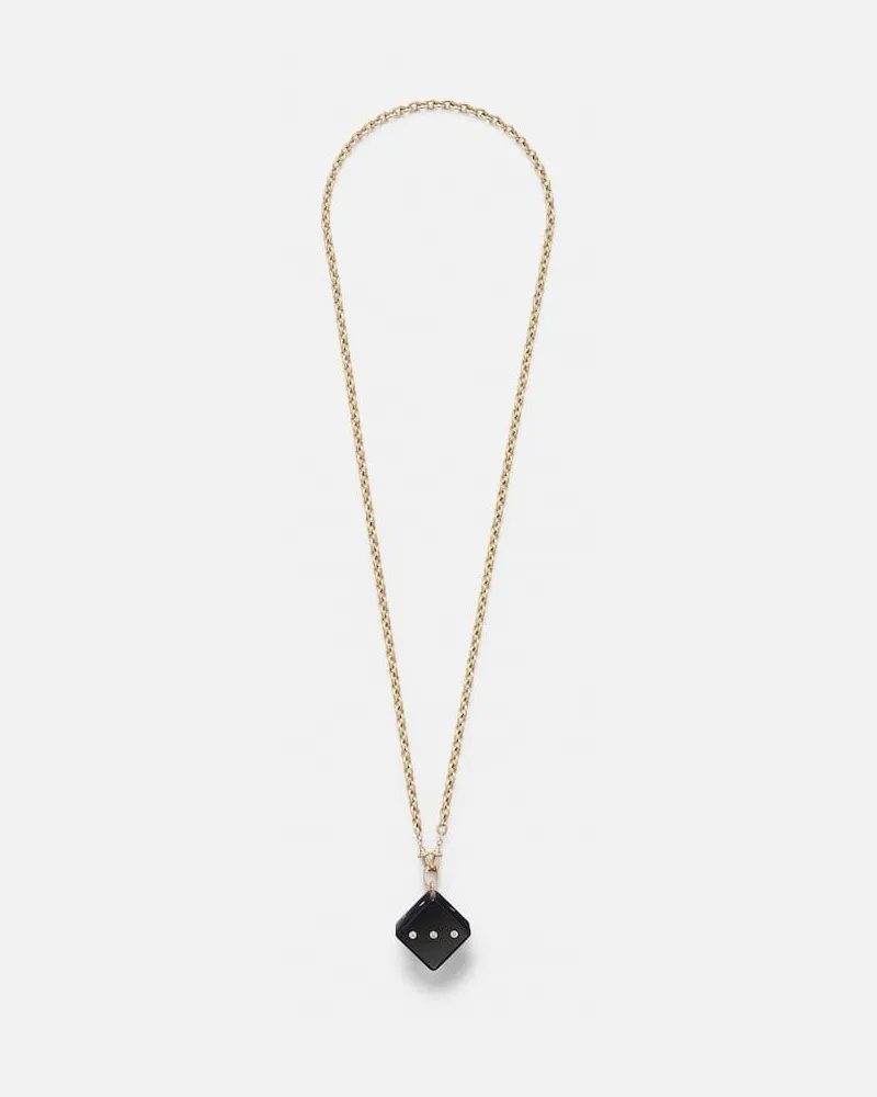 Marie Lichtenberg Halskette Dado Jumbo aus 18kt Gelbgold mit Holz und Diamanten Gold