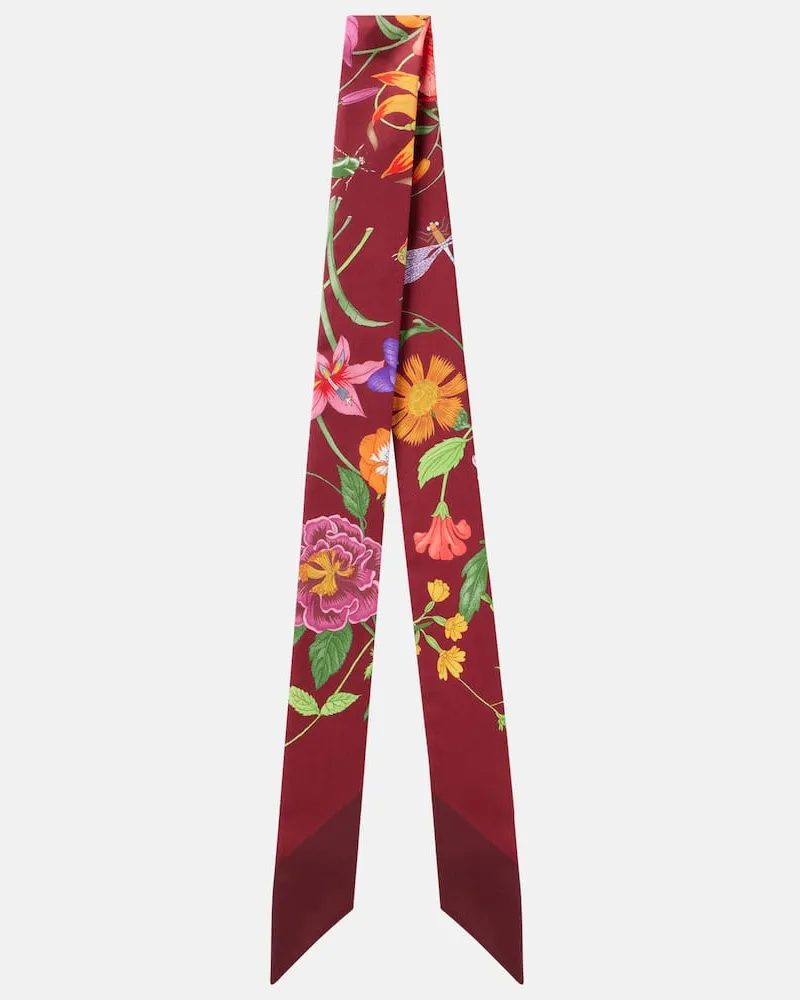 Gucci Tuch aus Seiden-Twill Burgunderrot