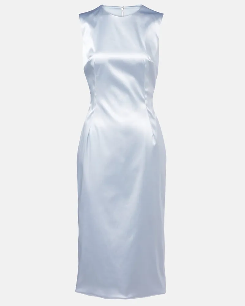 Dolce & Gabbana Midikleid aus Satin Blau