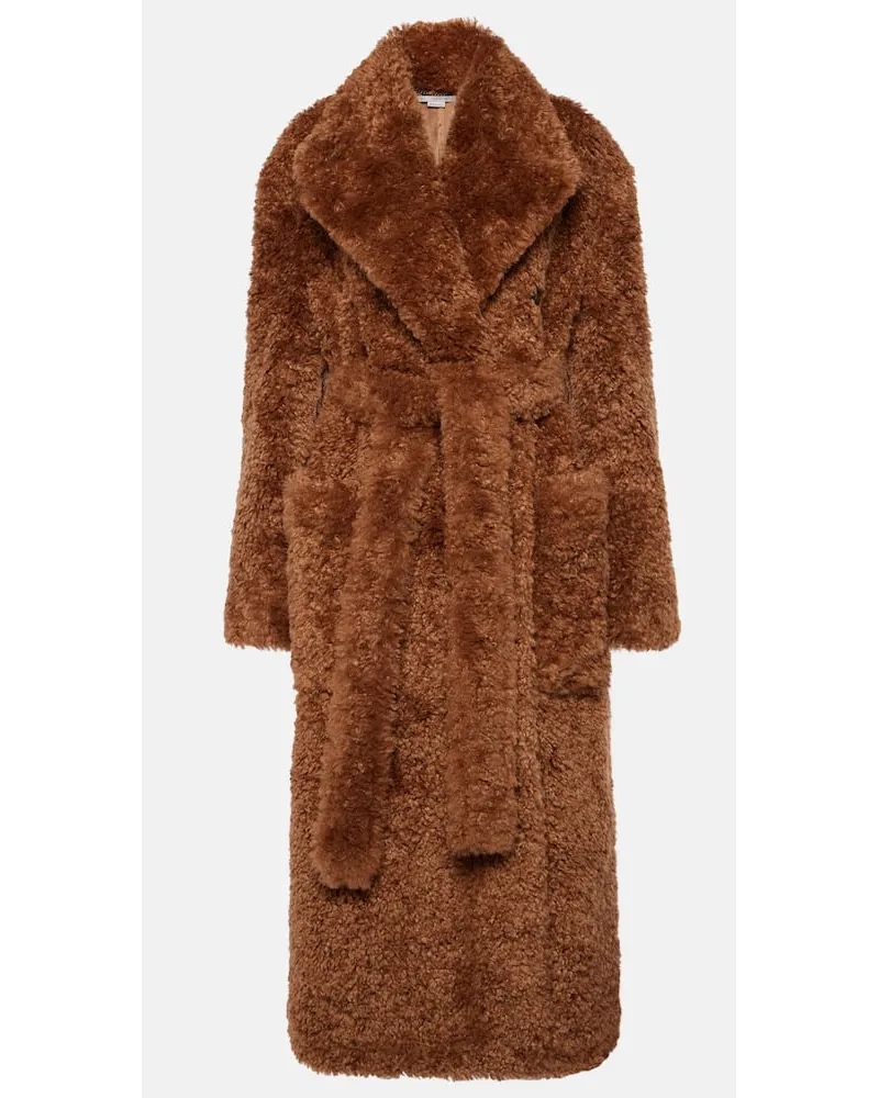 Stella McCartney Mantel aus Faux Fur Beige