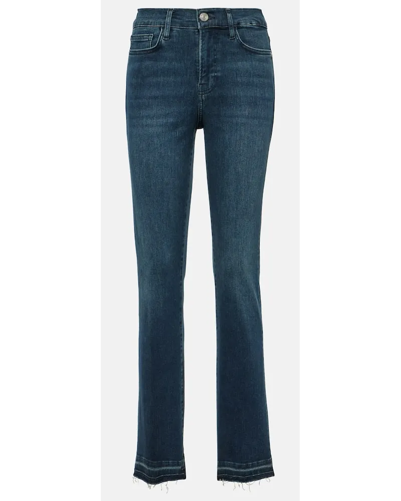 Frame Denim High-Rise Straight Jeans Blau
