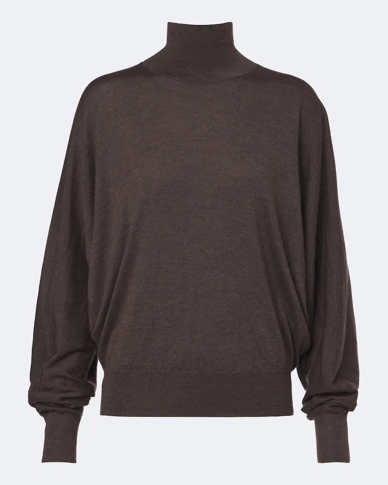 The Row Pullover Leith aus Kaschmir und Seide Braun