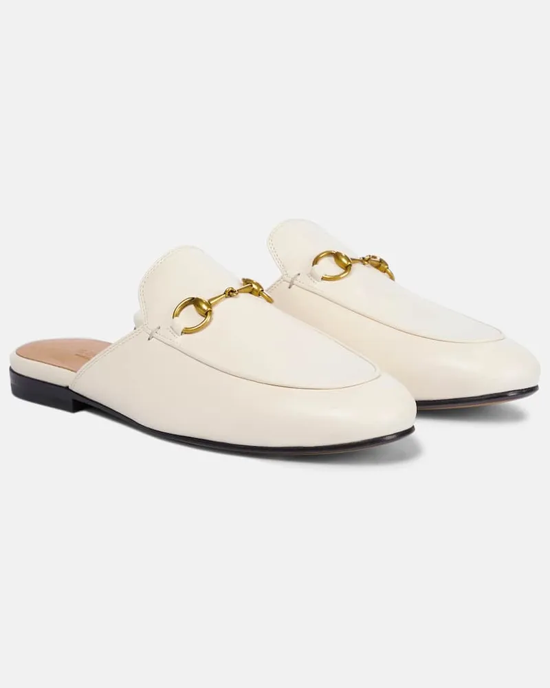 Gucci Slippers Princetown aus Leder Weiß