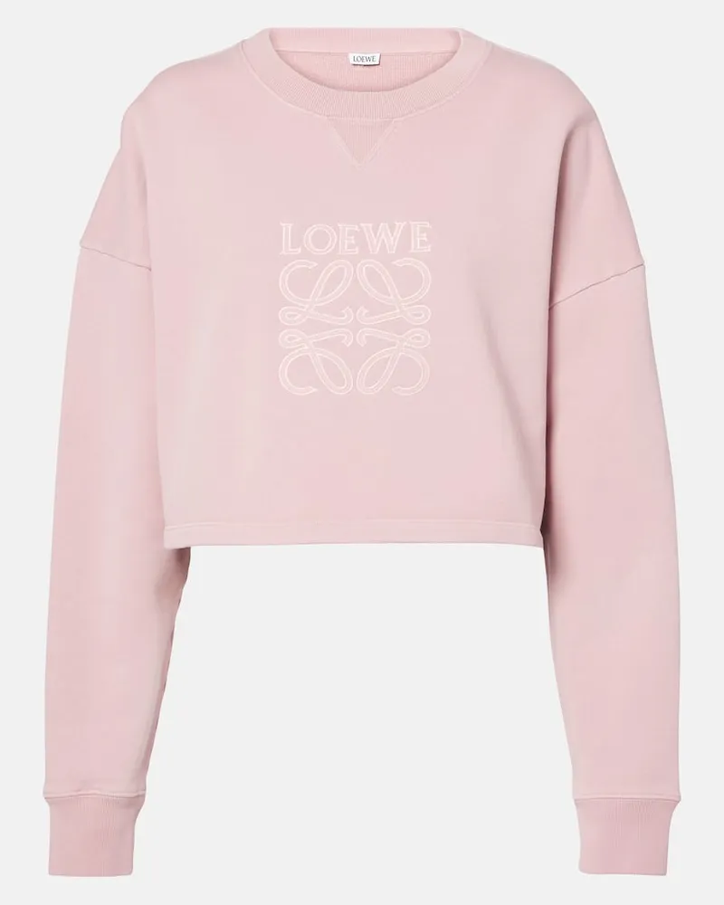 Loewe Cropped-Sweatshirt Anagram aus Baumwolle Pink