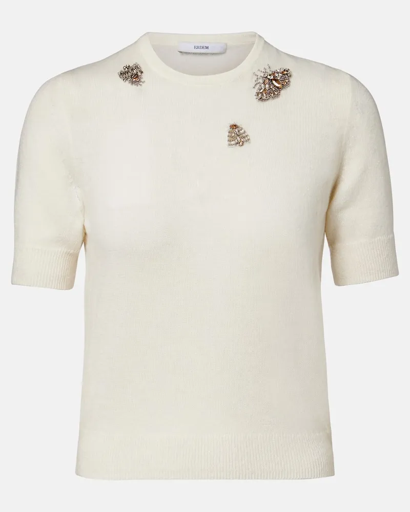 Erdem Verziertes Top Weiß