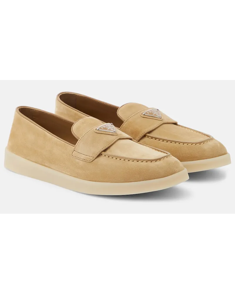 Prada Loafers Saint Tropez aus Veloursleder Braun