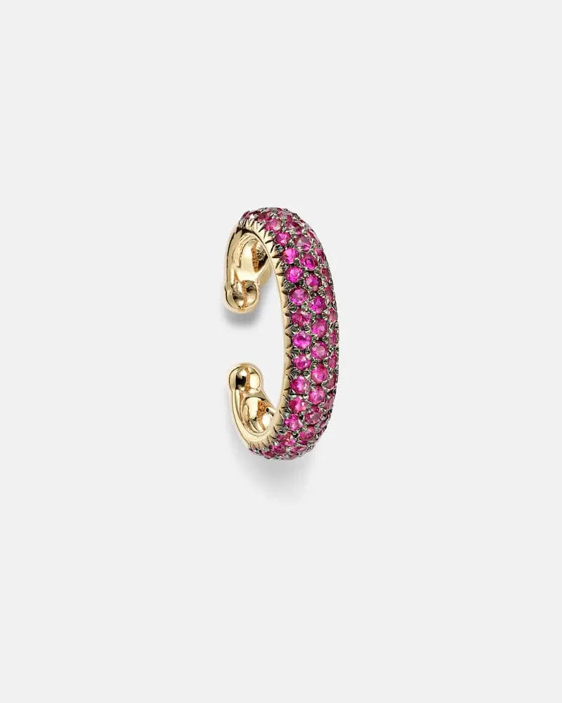 SHAY Einzelner Ear Cuff Jumbo aus 18kt Gelbgold mit Rubinen Gold