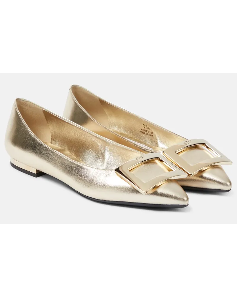 Roger Vivier Ballerinas Gommettine aus Metallic-Leder Gold