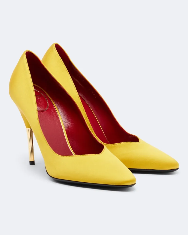 Valentino Garavani Pumps Enigme aus Satin Gelb
