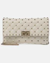 Valentino Garavani Schultertasche Rockstud Spike Small aus Leder Weiss