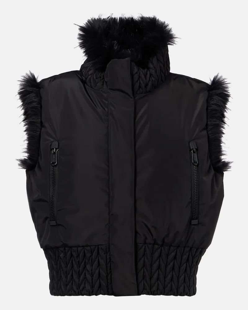 GOLDBERGH Wendbare Weste Dahlia mit Faux Fur Schwarz